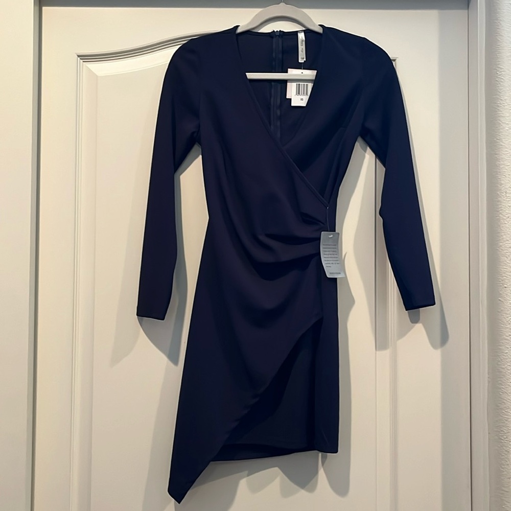 SHE Fitted crossover mini dress